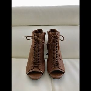 JS brown booties , size 8
